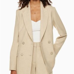 Aritzia-Wilford-Women’s-Destiny-Classic Double Breasted Blazer-Beige-Size XS